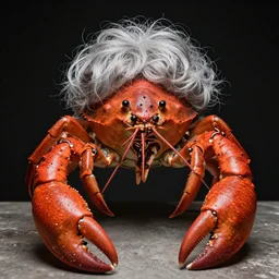 wigs on crabs with hair, under arrest, arrested, lobster