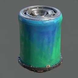 o'neill cylinder, blue and green, scifi, artstation