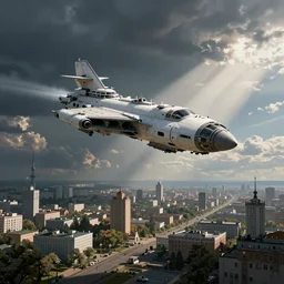 space ship of zheleznovodsk, fantasy art, city landscapes, city photos, trending of artstation