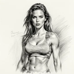a sketch of a muscled Kate Beckinsale as a ruggedly handsome heroine, pencil drawing, pencil, drawing, intricate, elegant, highly detailed, centered, smooth, sharp focus, sketch by artgerm and donato giancola and Joseph Christian Leyendecker, Ross Tran, WLOP