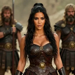film still of kim kardashian as leonidas in 3 0 0 movie, 8 k