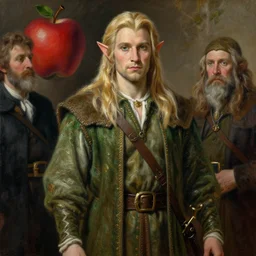 a beautiful painting of attractive legolas the elf at the apple event, highly detailed painting by gaston bussiere, craig mullins, j. c. leyendecker 8 k