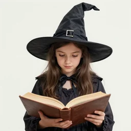 highly detailed portrait of a little witch opening a book art by ghailan, james gilleard, by joe fenton, by greg rutkowski, by greg tocchini, by kaethe butcher, 4 k resolution, gradient yellow, black, brown and cyan color scheme, grunge aesthetic!!!