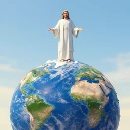 photo of god after creating earth, 4k