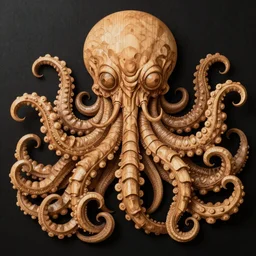 Japanese wood art of Cthulhu