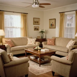 a typical American living room from the early 1950s