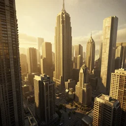 An expansive brutalist busy city made of concrete golden hour volumetric lighting highly detailed digital art trending on Artstation, blade runner