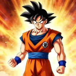 goku, in a sonic costume, Trending on Artstation, Hiroaki Tsutsumi style