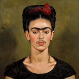 a portrait of a bearded man by frida kahlo