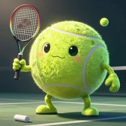 a tennis ball monster with a tennis racquet, bust shot, chalk, smooth, intricate, elegant, power aura, digital painting, artstation, concept art, sharp focus, illustration, art by josan gonzalez