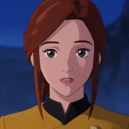 a disney film still of sadie sink as a star trek officer, finely detailed features, closeup of the face, perfect art, dusk, blue hour, gapmoe yandere grimdark, trending on pixiv fanbox, painted by greg rutkowski, makoto shinkai, takashi takeuchi, alphonse mucha, akihiko yoshida