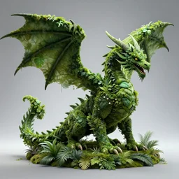 demonic dragon, made of plants