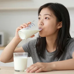 Xaku drinking milk for strong bones