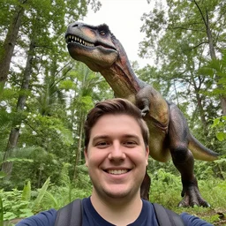 last selfie on earth with a t-rex