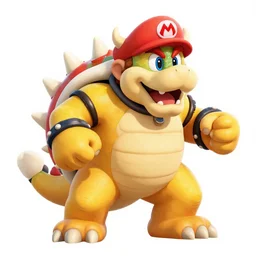 a hybrid of Mario and Bowser, video game character design
