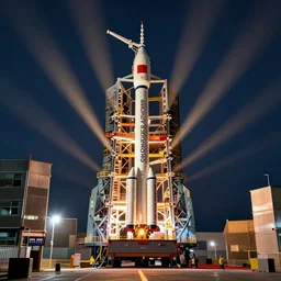a banana rocket on launch pad at wenchang space launch site in hainan, china
