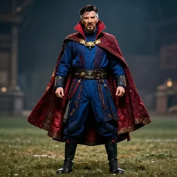conceptual football uniform with doctor strange outfit design, photography, filmic, cinematic, glamor shot