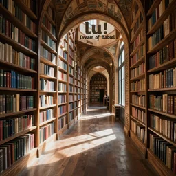 lu! dream library of babel, hallway, realistic, photograph, hd, focus