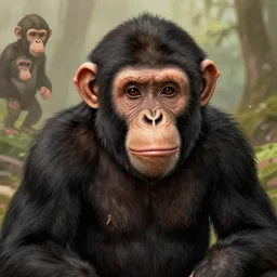 ernest hemingway as an ape, realistic, extremely detailed, sharp focus, wide view, smooth, digital illustration, by james jean, by rossdraws, frank franzzeta, mcbess, sakimichan, brosmin, danton fadeev, steve simpson