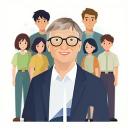 bill gates, clean cel shaded vector art. shutterstock. behance hd by lois van baarle, artgerm, helen huang, by makoto shinkai and ilya kuvshinov, rossdraws, illustration