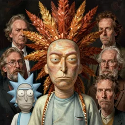 dream mohawk projector portrait by gaston bussierre and charles vess and james jean and erik jones and rhads, inspired by rick and morty, epic, funny, huge scale, beautiful fine face features, intricate high details, sharp, ultradetailed