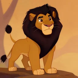 scar, usurper, lion with a black mane, the villain from the disney animated classic the lion king
