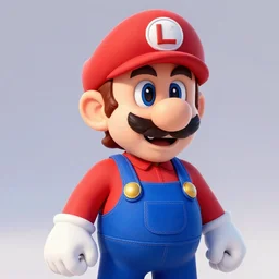3d luigi portrait, 4k