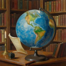 detailed painting of the globglogabgalab in his library