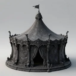 3d sculpt of a dark fantasy gothic circus tent, artstaton, League of Legends, red dead redemption2, overwatch, digital illustration