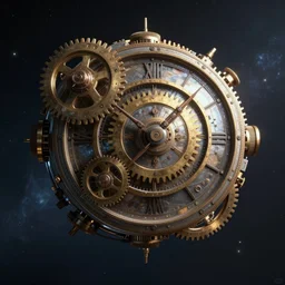 clockwork planet, realistic futuristic, 4 k highly detailed, in space, cyberpunk