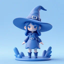 2 d art of a witch girl in a huge hat surrounding herself with a blue magical barrier to repel the attack of a huge monster, who is preparing to deliver a crushing blow, back view, in style of greg rutkowski and thomas kinkade, intricate, hdr, fantasy, dark fantasy, trending on artstation, 8 k