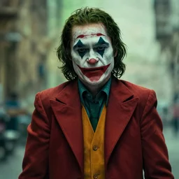 film still of Brad Pitt as joker in the new Joker movie