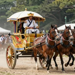 man riding a chariot colored and drawn by Shuichi Shigeno