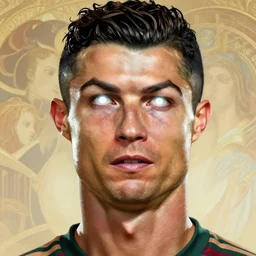Portrait of Cristiano Ronaldo, white glowing eyes, fantasy, extremely detailed, digital painting, artstation, concept art, smooth, sharp focus, illustration, stunning lighting, art by artgerm and greg rutkowski and alphonse mucha and simon stalenhag, realistic character concept, high fantasy, light atmosphere, golden ratio, cinematic lighting, hyperdetailed, high resolution, insanely detailed and intricate, artstation, Marc Simonetti, Greg Rutkowski, 8k