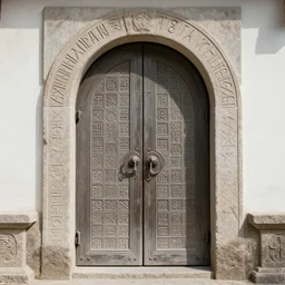 the ancient stone door inscribed with magical runes, art by donato giancola and greg rutkowski, symmetry!!