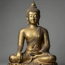 portrait photograph of the buddha as a real woman, studio lighting, posed