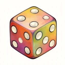 psychedelic dice by greg rutkowski and alphonse mucha