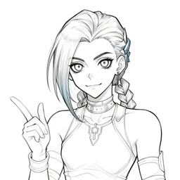 jynx from arcane, christopher c. lee, toon effect, line art