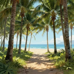 beach forest, digital art