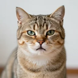 a cat with a snarky human-like smile