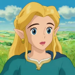 greg manchess portrait of zelda as disney character, perfect face, matte painting, bold shapes, hard edges, by huang guangjian, gil elvgren, sachin teng. in a beautiful landscape full of emotions, cgsociety masterpiece, artstation trending, by rossdraws, ghibli, kimi no na wa, greg rutkowski, simon stalberg, greg manchess