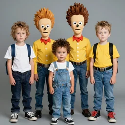 the 1 5 - year - old actors who play beavis and butthead on set in costume