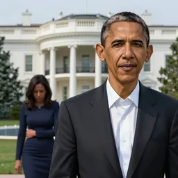 beautiful makoto shinkai anime style digital painting portrait of barack obama at the white house walking away from michelle obama, heartbroken, 4 k, 8 k, hd, high resolution, highly detailed, intricate detail, ultra realistic faces, digital art, trending on artstation, your name, weathering with you