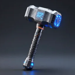 futuristic thor hammer with leds