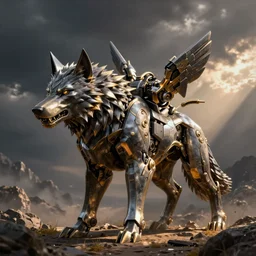 mecha wolf, vector