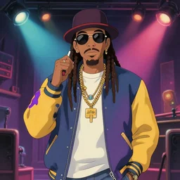 colourful - gangster - chiefkeef , cinema lighting , Music video , in the style of studio Ghibli,