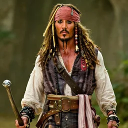 Dwayne Johnson as jack sparrow, film still