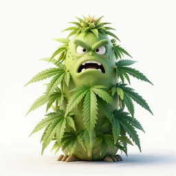 giant angry anthropomorphic angry marijuana plant