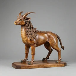 sculpture with lugia, western european, 1 5 0 0's, artist unknown, painted linden and willow wood. swiss national museum, zurich, wide shot