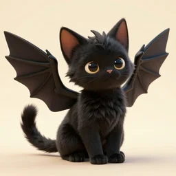 an crossbreed between a dragon and a kitten, black fur, black wings, fantastic animal, magical, very cute, adorable, charming, amazing details, bright colors, ultra high definition, artstation pixiv, concept art,